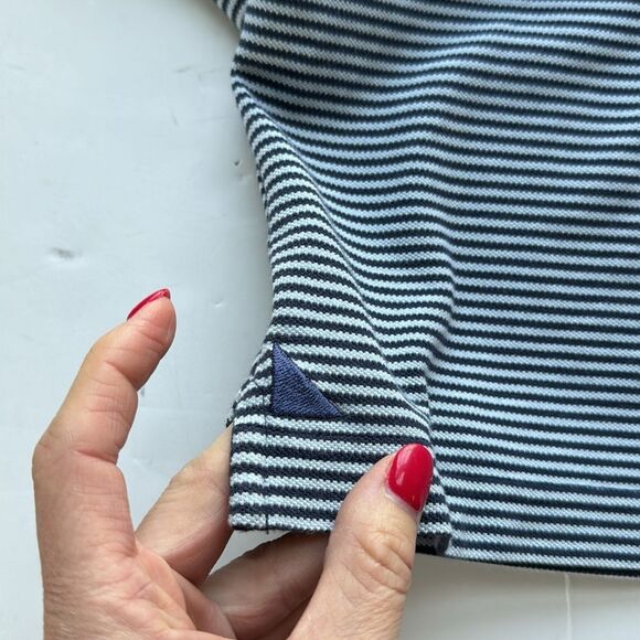 UNTUCKit Men’s XL Polo Shirt Blue Navy Striped‎ Pima Cotton Casual Short Sleeve - Picture 5 of 11